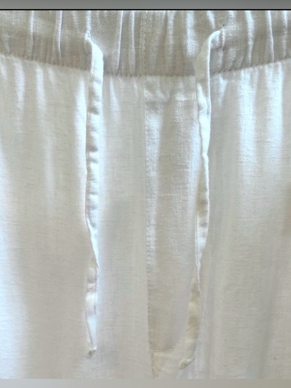 GAP Linen Blend Wide Leg Pants XXL White Pull On Elastic Waist Summer Sold Out - Picture 6 of 12